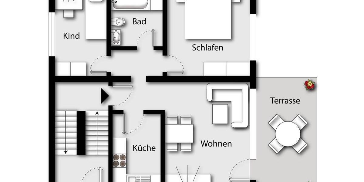 Erdgeschoßwohnung Bochum Bochum-Südwest - 3 Zimmer, 61 m&sup2;, 169.000&euro; | Angebot:26020588