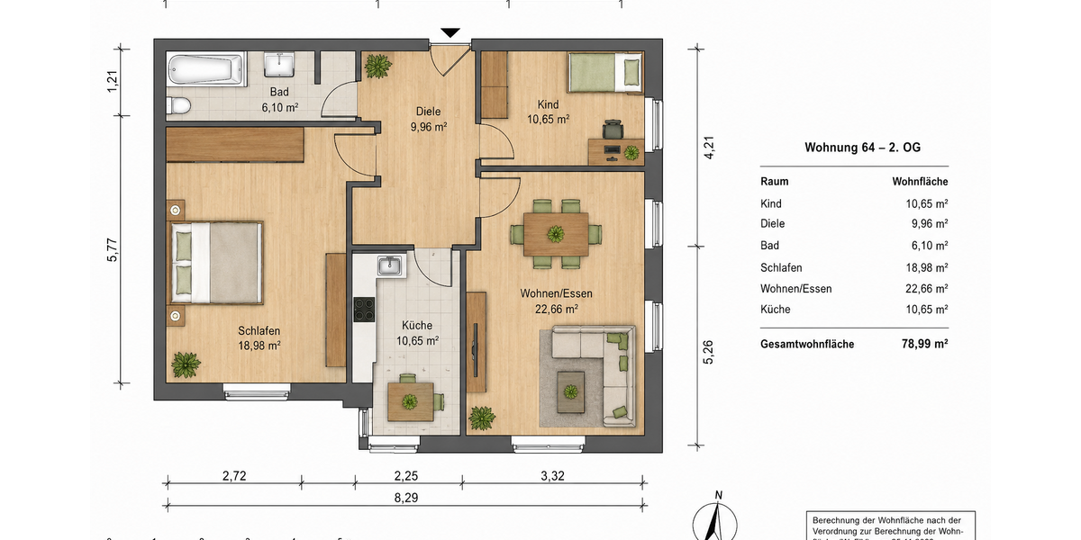 Etagenwohnung Essen Stadtbezirk II - 3 Zimmer, 79 m&sup2;, 1.026&euro; | Angebot:27145216