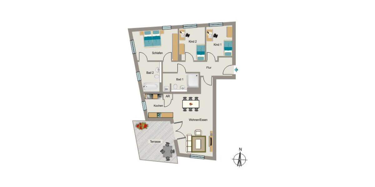 Etagenwohnung Düsseldorf Pempelfort - 4 Zimmer, 105 m&sup2;, 1.706&euro; | Angebot:25409535