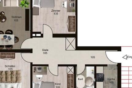 Wohnung Velbert Velbert-Mitte - 4 Zimmer, 90 m&sup2;, 1.000&euro; | Angebot:26223481