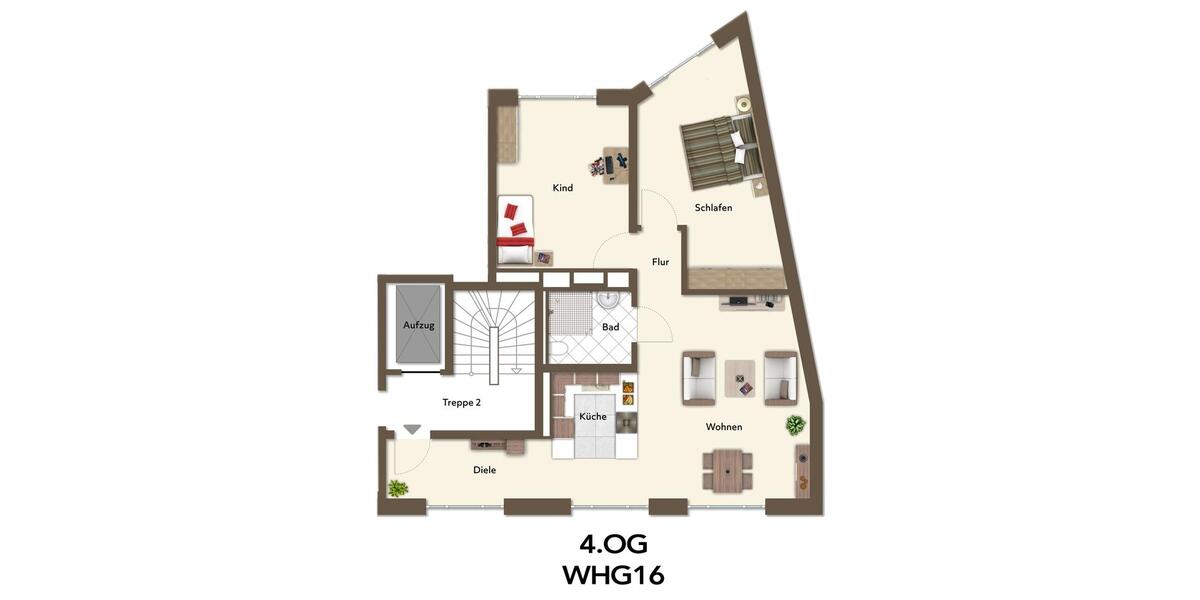 Etagenwohnung Düsseldorf Pempelfort - 3 Zimmer, 87 m&sup2;, 1.574&euro; | Angebot:26285178