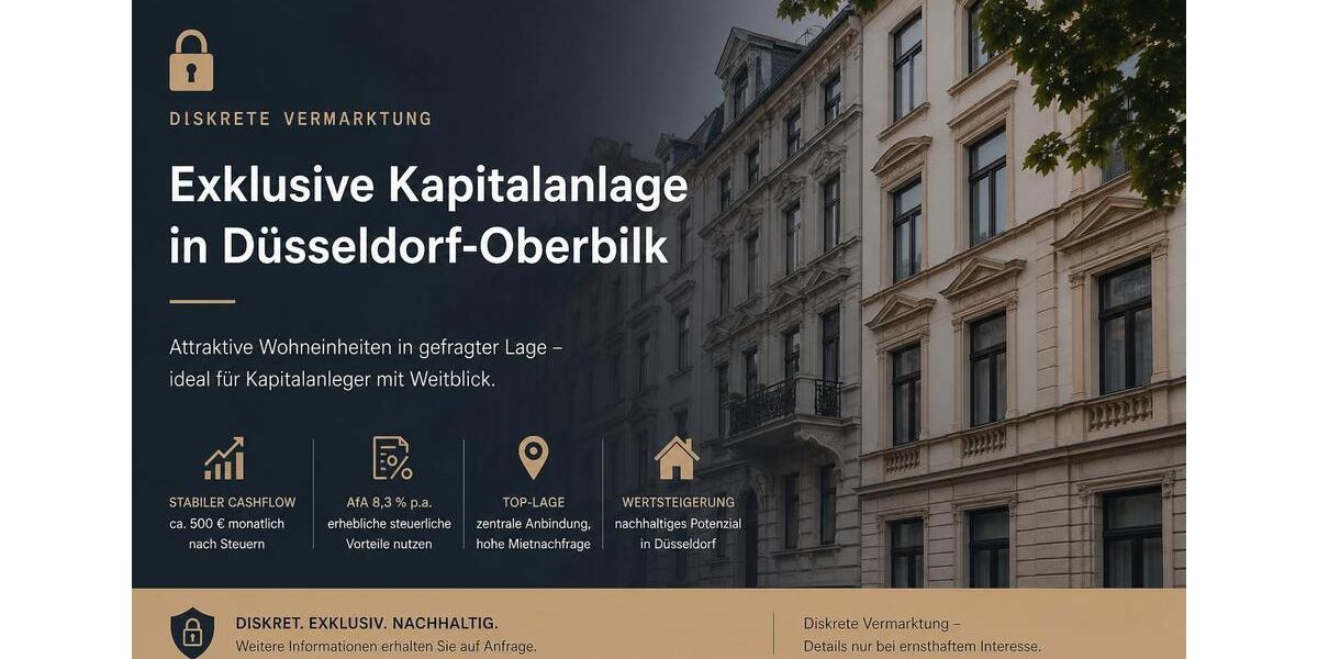 Etagenwohnung Düsseldorf Oberbilk - 3 Zimmer, 82 m&sup2;, 355.569&euro; | Angebot:26414869