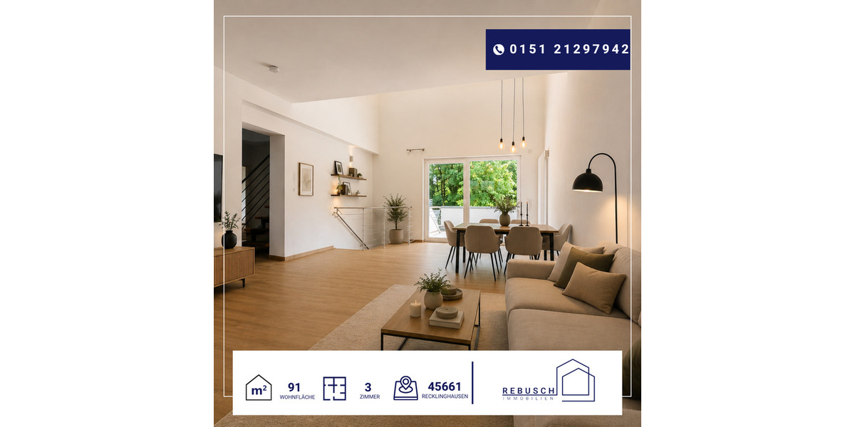 Etagenwohnung Recklinghausen Grullbad - 3 Zimmer, 91 m&sup2;, 250.000&euro; | Angebot:26905211
