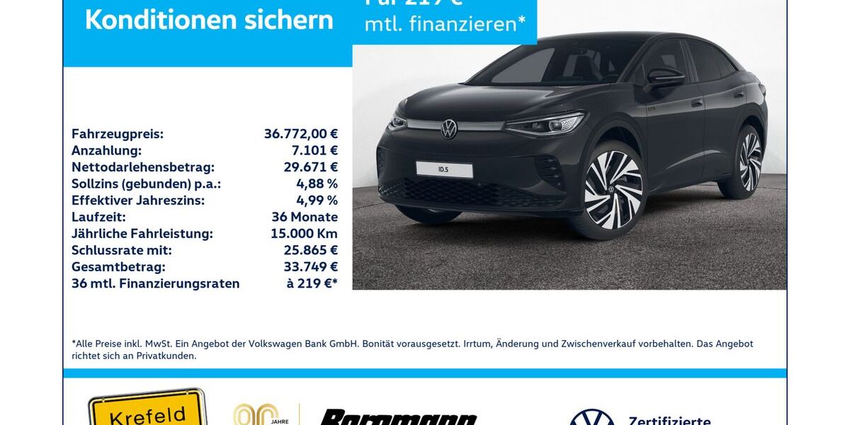 VW ID.5 47.986 km 36.772 &euro; Krefeld 47803