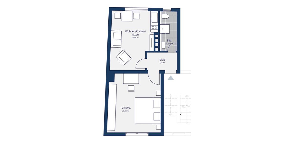 Etagenwohnung Bottrop - 1 Zimmer, 48 m&sup2;, 450&euro; | Angebot:24767863