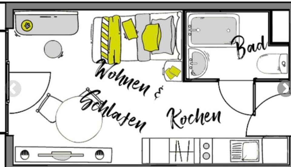 Etagenwohnung Essen Stadtkern - 1 Zimmer, 19 m&sup2;, 445&euro; | Angebot:25433407