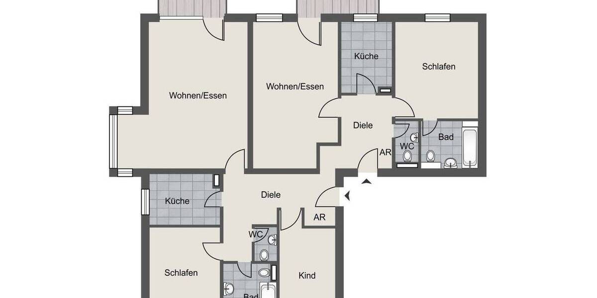 Bismarckplatz! Großzügige Eigentumswohnung mit 2 Terrassen in beliebtem Gebäudekomplex 5 zimmer