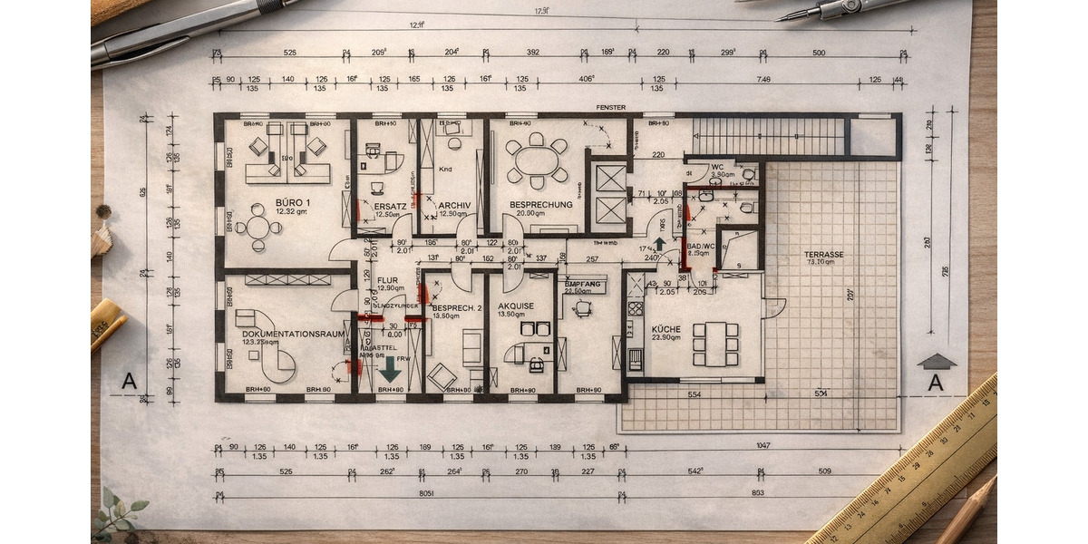 Gewerbeobjekt Wülfrath Innenstadt - 5 Zimmer, 212 m&sup2;, 1.908&euro; | Angebot:22917118