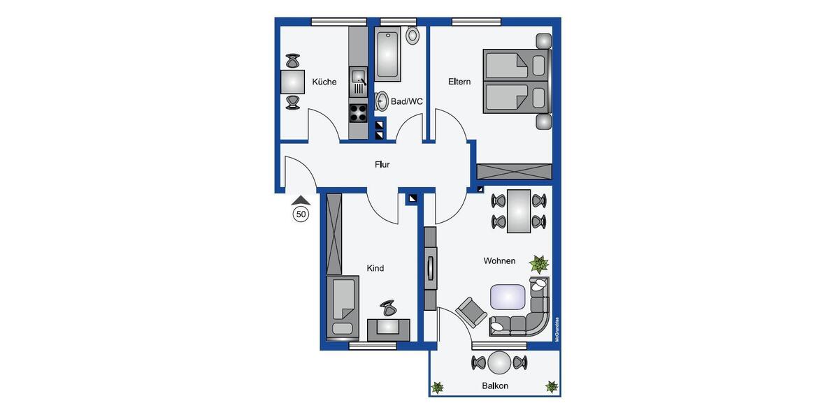 Erdgeschoßwohnung Mettmann - 3 Zimmer, 65 m&sup2;, 850&euro; | Angebot:26243826