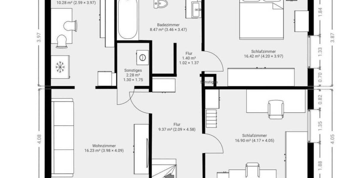 Luxuriöse, kernsanierte Wohnung mit Hauscharakter, Garage, besonderem Gartenanteil & eigenem Eingang 3 zimmer