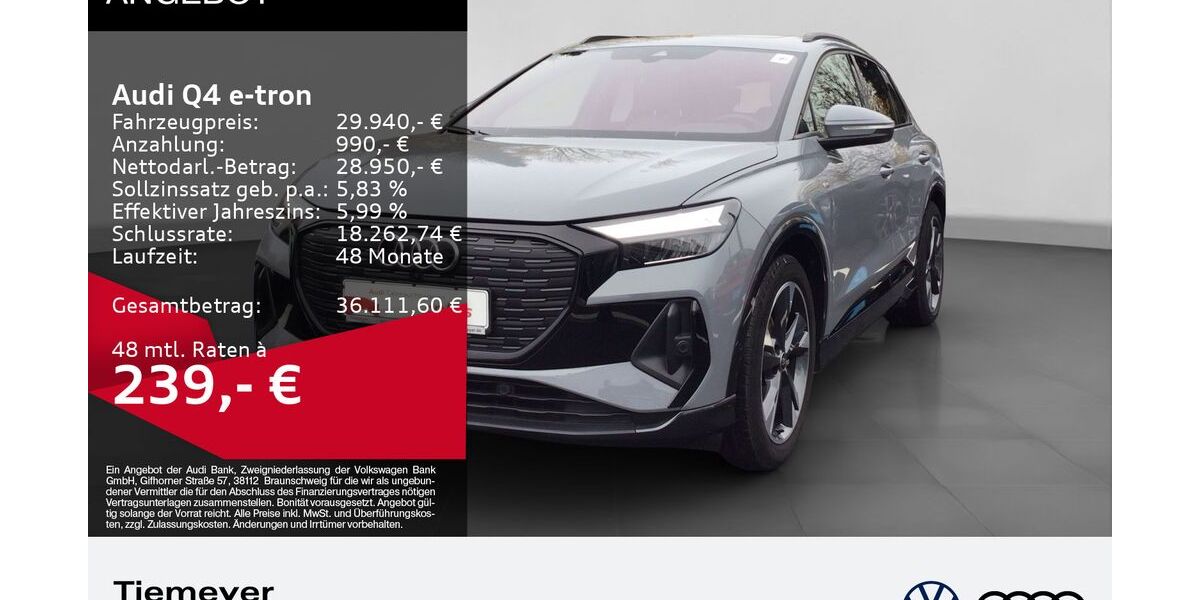 Audi Q4 e-tron 29.305 km 28.480 &euro; Gelsenkirchen 45894