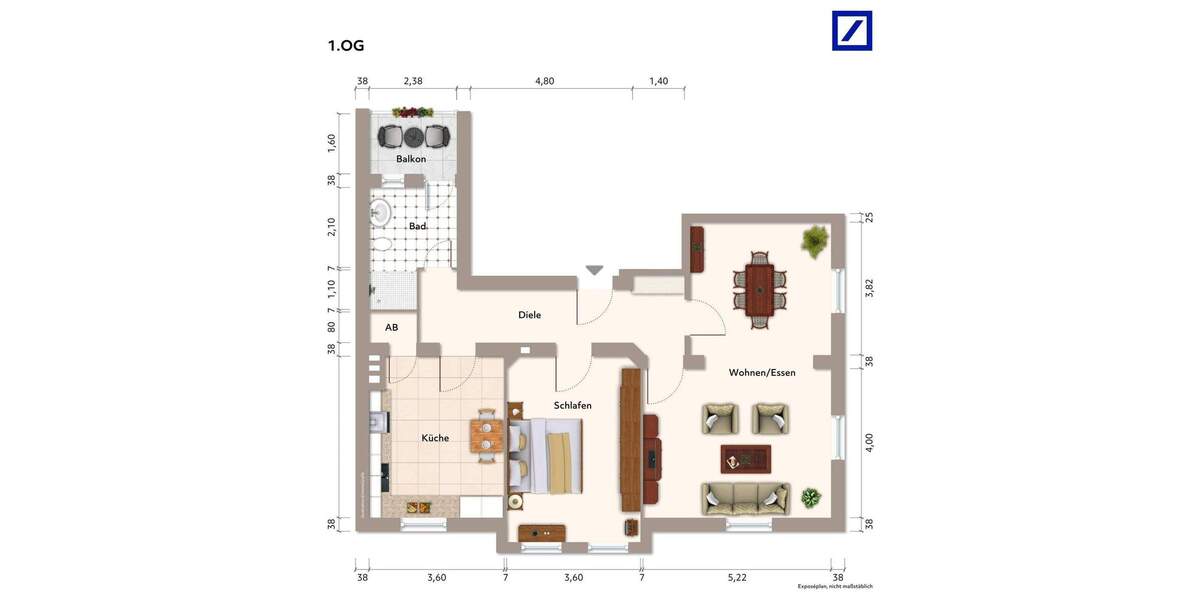 Etagenwohnung Essen Huttrop - 3 Zimmer, 87 m&sup2;, 250.000&euro; | Angebot:25631079