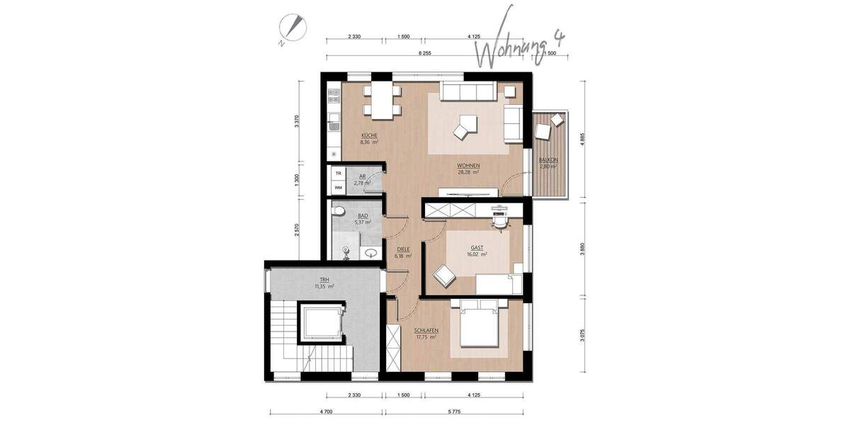 Etagenwohnung Velbert Nierenhof - 3 Zimmer, 87 m&sup2;, 329.000&euro; | Angebot:25245080