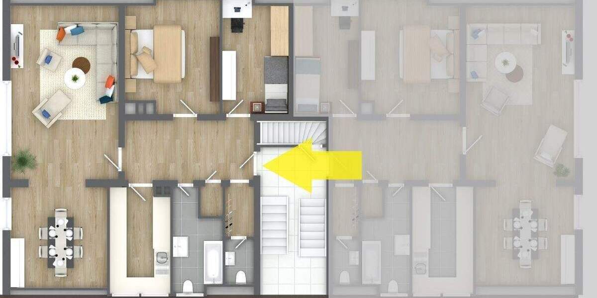 Etagenwohnung Bochum Harpen - 4 Zimmer, 82 m&sup2;, 165.000&euro; | Angebot:25600938