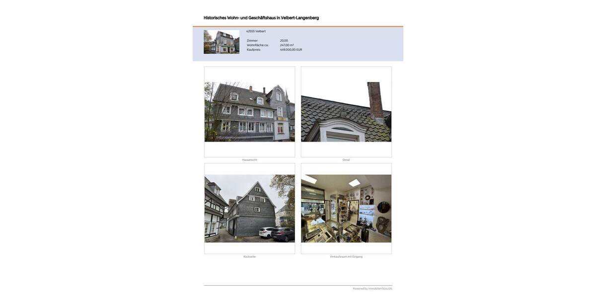 Mehrfamilienhaus, Wohnhaus Velbert Langenberg Langenberg - 2 Zimmer, 247 m&sup2;, 299.000&euro; | Angebot:25565834