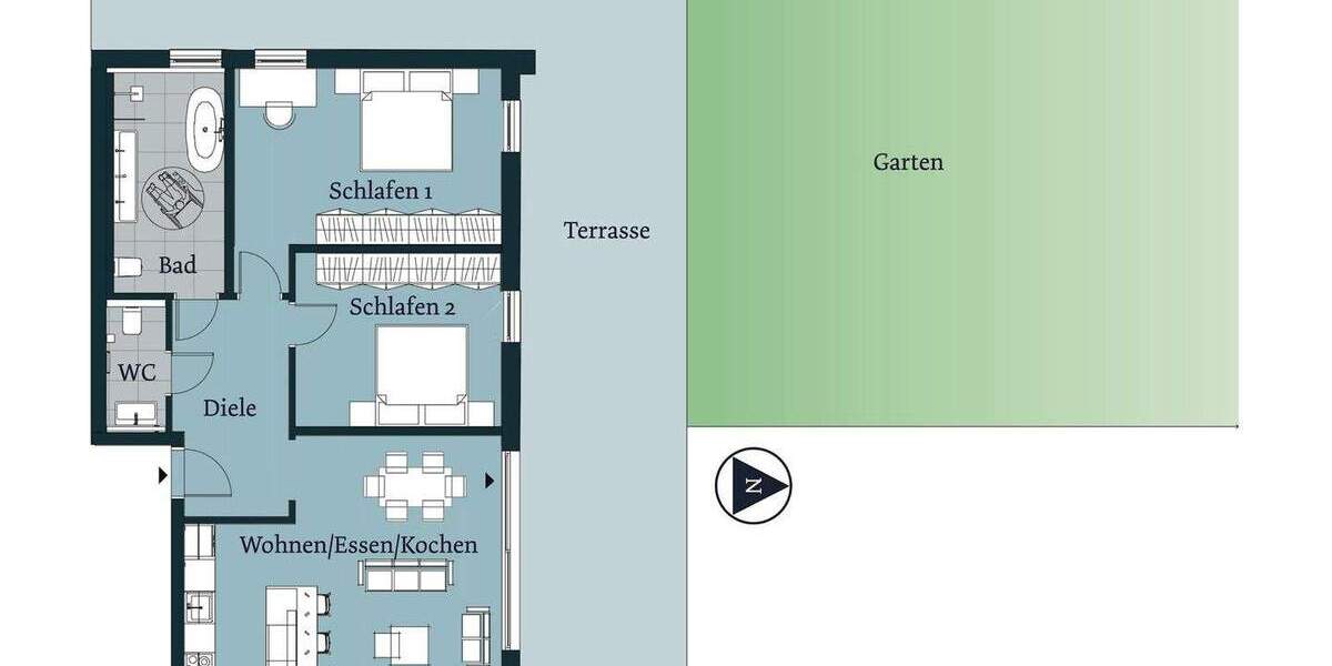 Etagenwohnung Düsseldorf Lohausen - 3 Zimmer, 108 m&sup2;, 770.000&euro; | Angebot:23951885