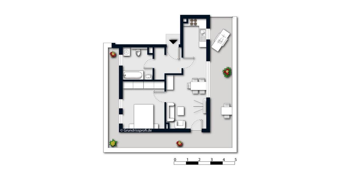 Einfamilienhaus Essen Südviertel - 2 Zimmer, 59 m&sup2;, 600&euro; | Angebot:25469495