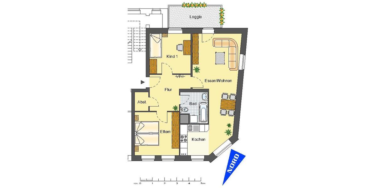 Etagenwohnung Recklinghausen König Ludwig - 3 Zimmer, 76 m&sup2;, 569&euro; | Angebot:26568678