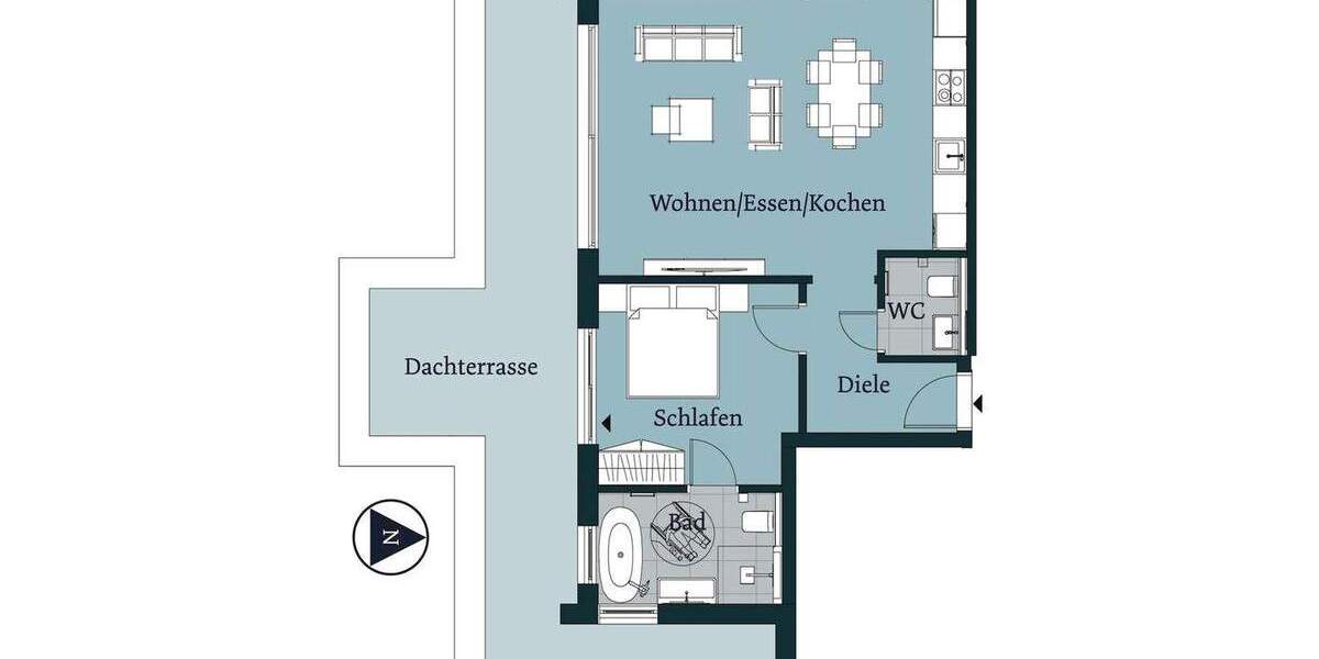Etagenwohnung Düsseldorf Lohausen - 2 Zimmer, 64 m&sup2;, 491.000&euro; | Angebot:23241223