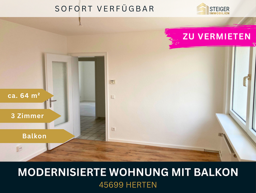 Wohnung zum Mieten in Herten 485 € 63.84 m²