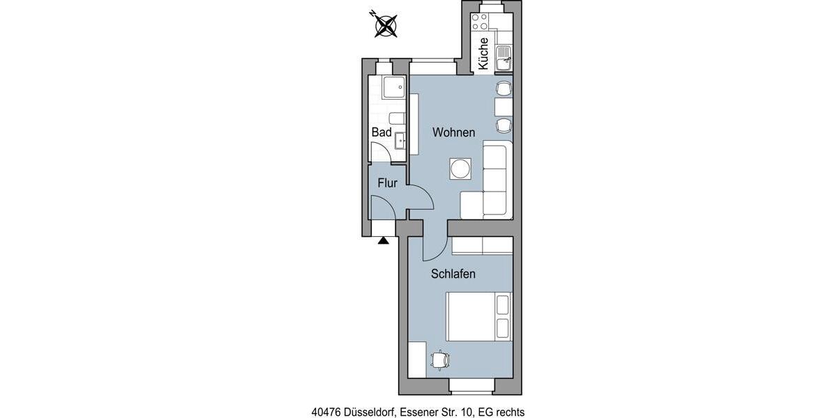 Gemütliche 2-Zimmer-Wohnung in Derendorf 2 zimmer
