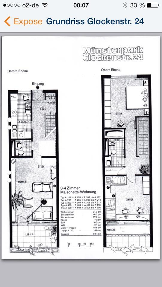 93 qm Maisonnette Wohnung zum Verkaufen in Derendorf zimmer