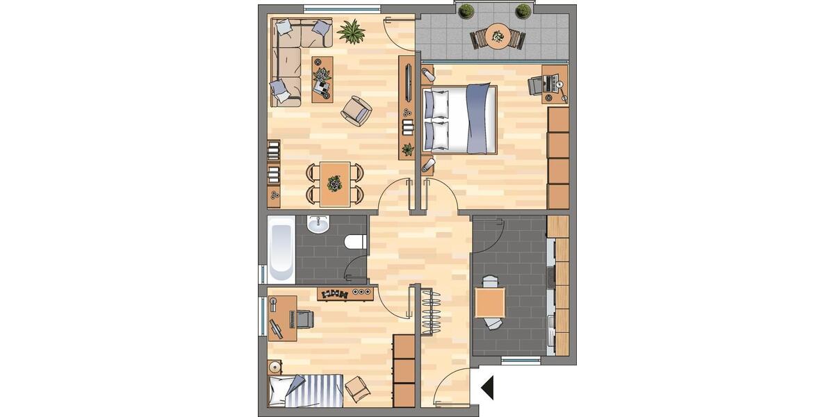 Etagenwohnung Velbert Velbert-Mitte - 3 Zimmer, 73 m&sup2;, 519&euro; | Angebot:25571585