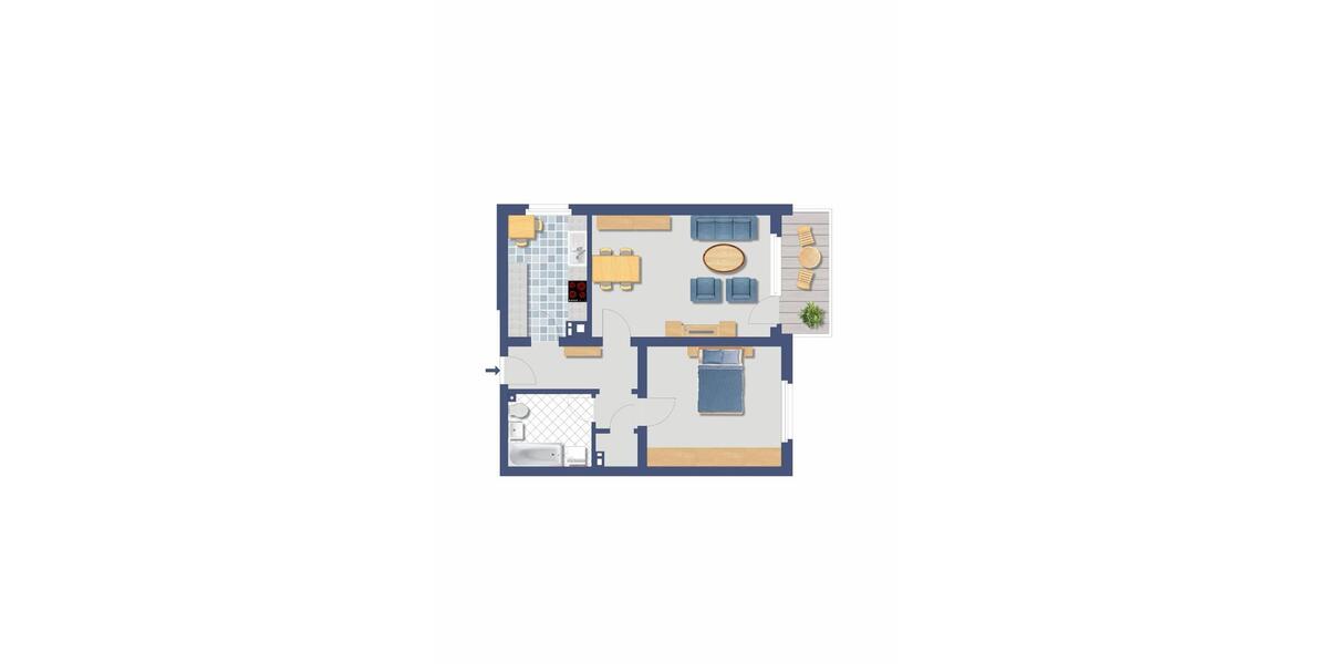 Etagenwohnung Voerde (Niederrhein) - 2.5 Zimmer, 57 m&sup2;, 464&euro; | Angebot:25871607