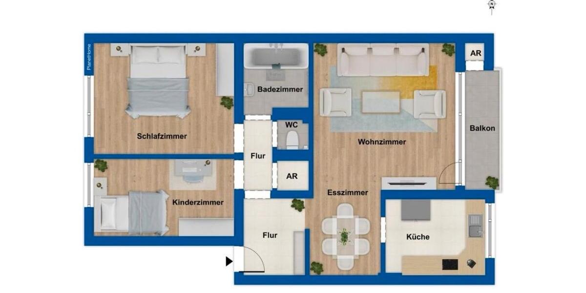 Etagenwohnung Duisburg Hamborn - 3.5 Zimmer, 76 m&sup2;, 157.500&euro; | Angebot:26903177