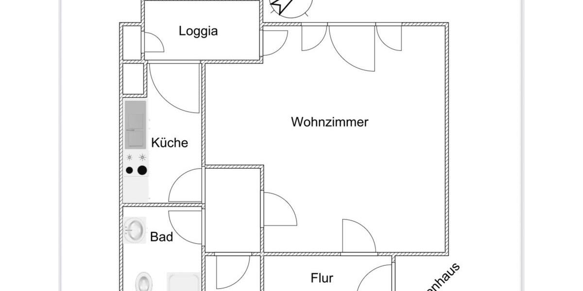 Schöne Gartengeschosswohnung 1 zimmer