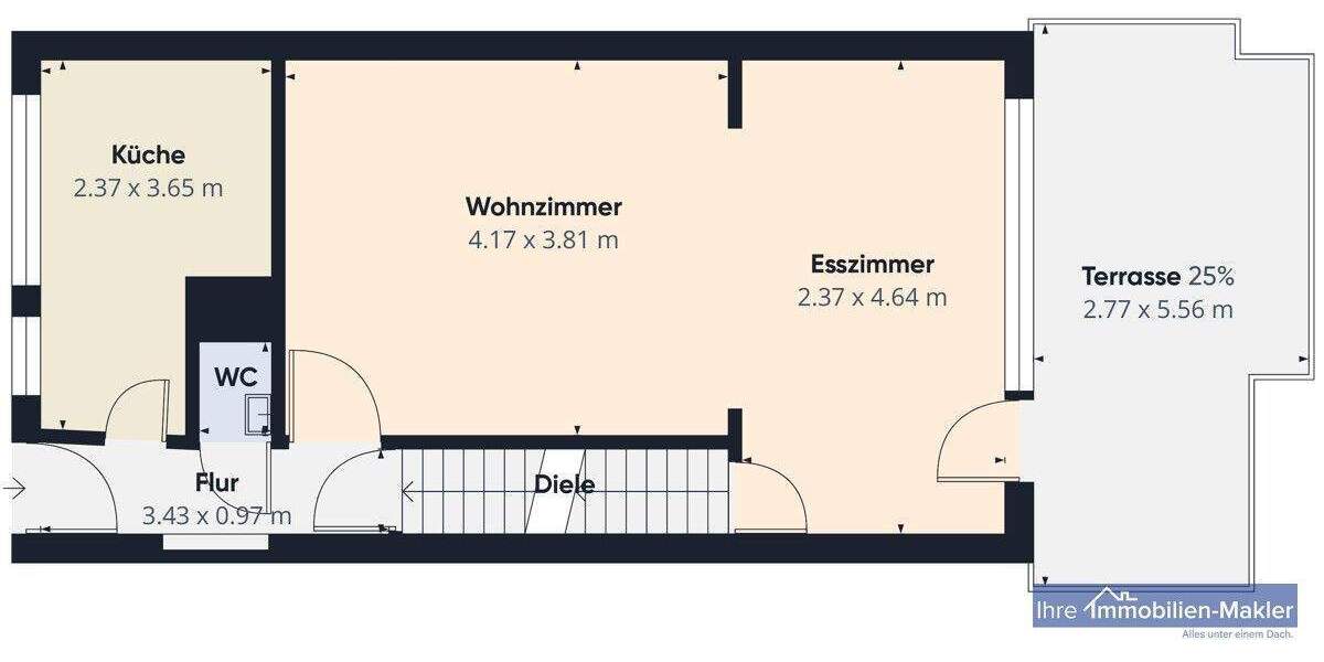 Reihenmittelhaus Marl Brassert - 3 Zimmer, 69 m&sup2;, 145.000&euro; | Angebot:25166336