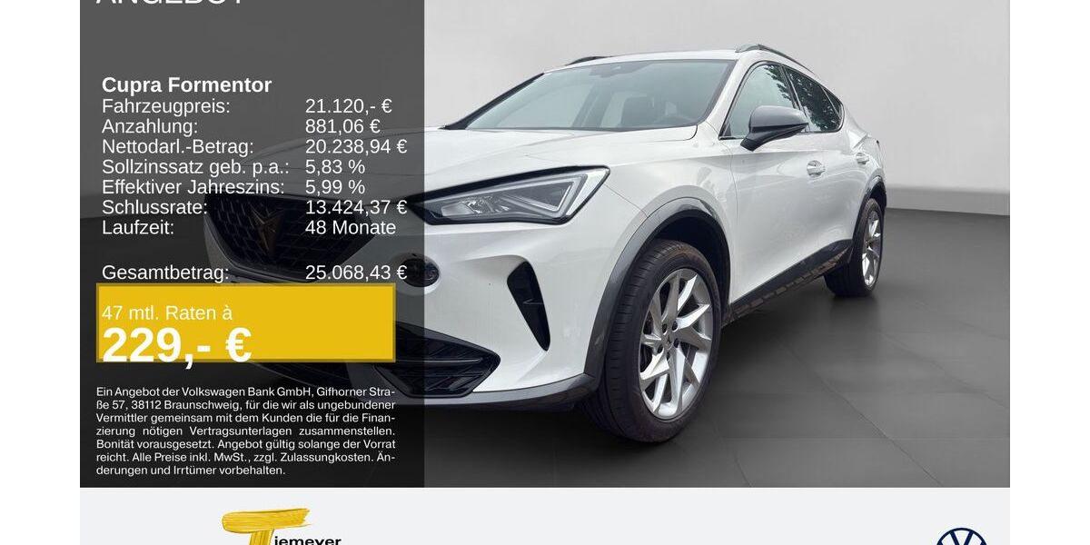 Cupra Formentor 29.687 km 19.910 &euro; Oberhausen 46047