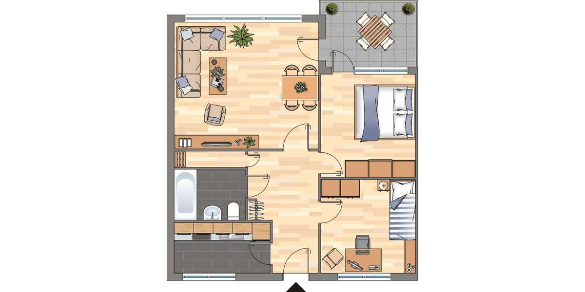 Etagenwohnung Krefeld Uerdingen - 3 Zimmer, 66 m&sup2;, 652&euro; | Angebot:26458062
