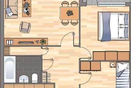 Wohnung Krefeld Uerdingen - 3 Zimmer, 66 m&sup2;, 652&euro; | Angebot:26458062
