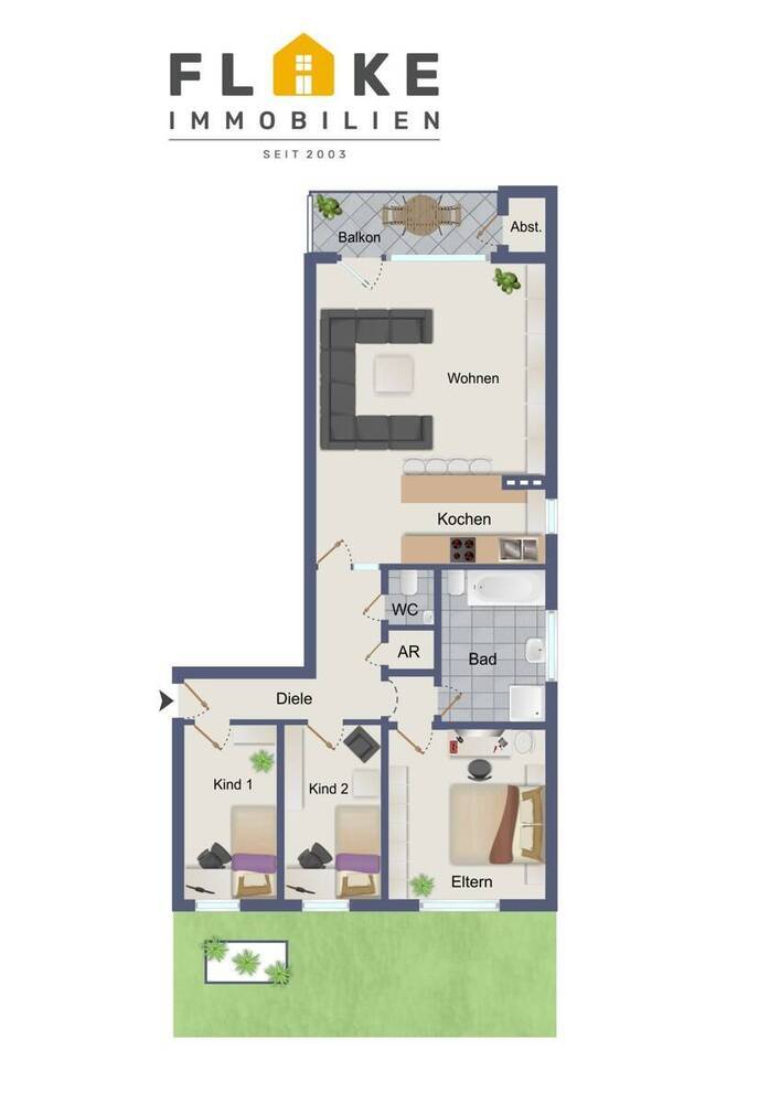 Erdgeschoss-Eigentumswohnung mit Balkon und Garage in ruhiger Wohnlage von Oer-Erkenschwick!