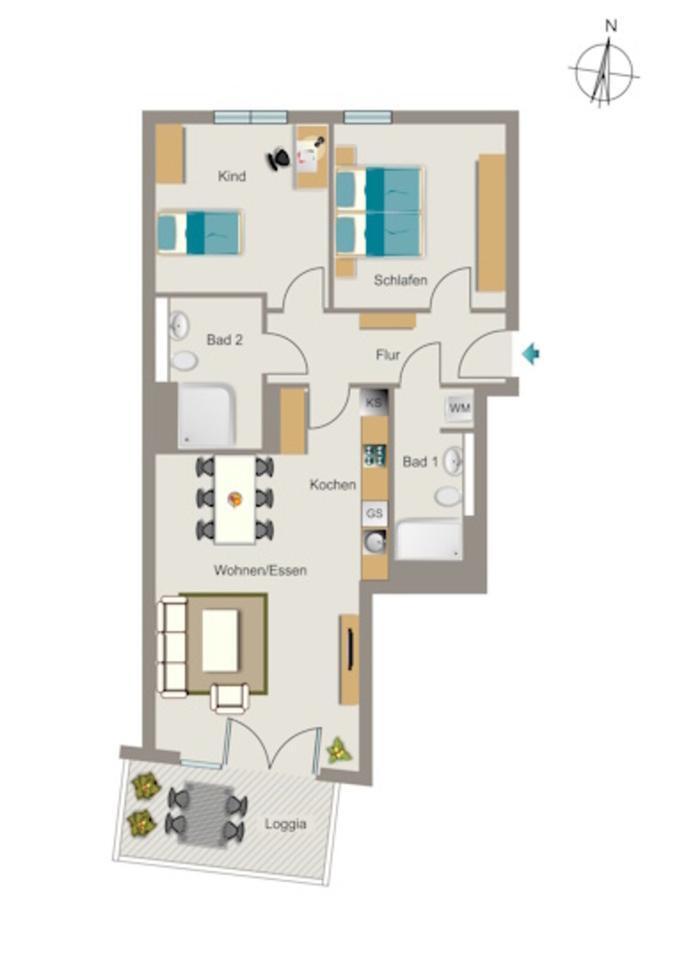 Bezugsfertige Wohnung - Einfach Möbel rein und Füße hoch! zimmer