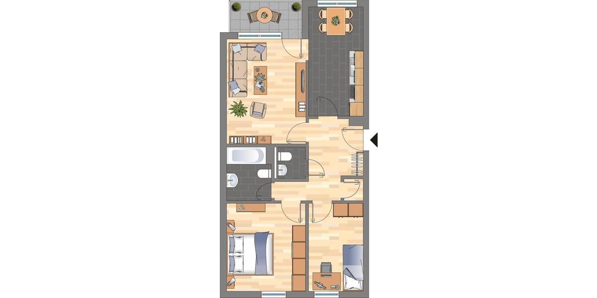 Etagenwohnung Dinslaken Lohberg - 3.5 Zimmer, 81 m&sup2;, 507&euro; | Angebot:26306062