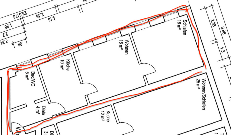 51m² Wohnung Erdgeschoss Gladbacher Straße Krefeld