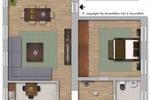 Etagenwohnung Krefeld Dießem - 2 Zimmer, 57 m&sup2;, 500&euro; | Angebot:23819907