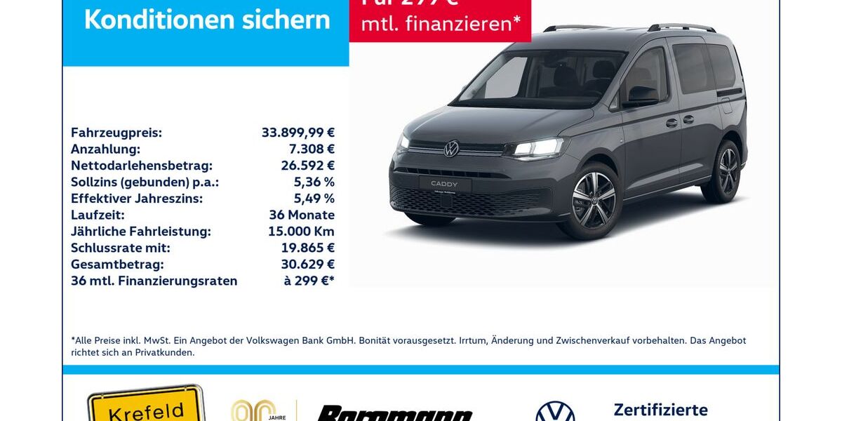 VW Caddy 18.661 km 33.500 &euro; Krefeld 47803
