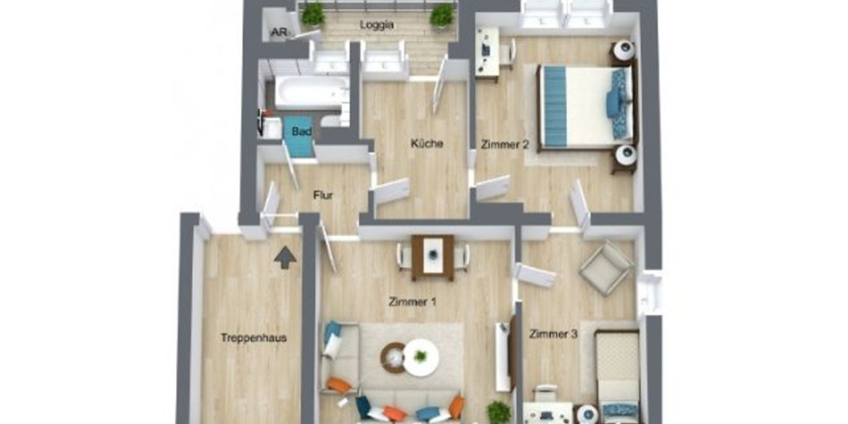 3 Wohnungen, Provisionsfrei, 3 Zimmer Wohnung, 59m², Duisburg 3 zimmer