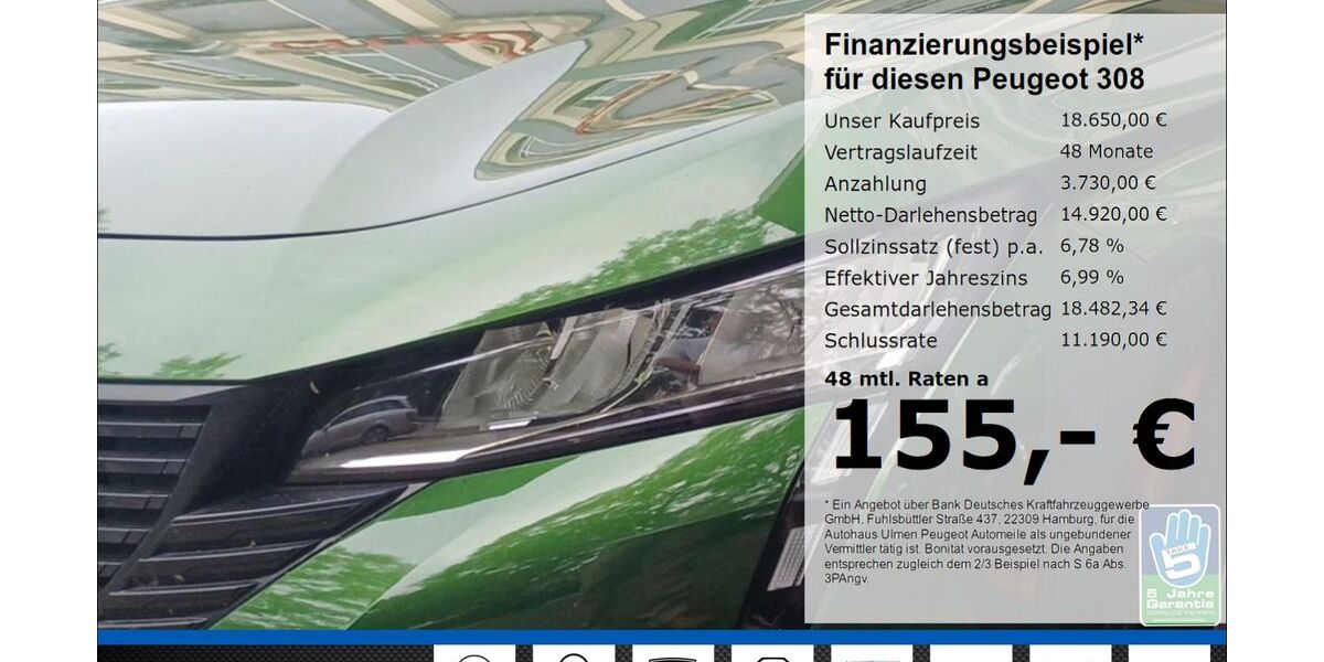 Peugeot 308 36.177 km 17.950 &euro; Düsseldorf 40233